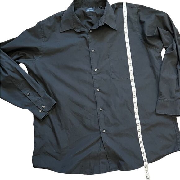 MENS ARROW Regular Fit Wrinkle Free Black Button Up Collared Dress Shirt XL - Picture 6 of 7